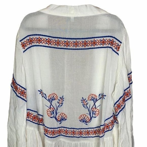 River Island White Gauzey Embroidered Kimono XS - Picture 5 of 11